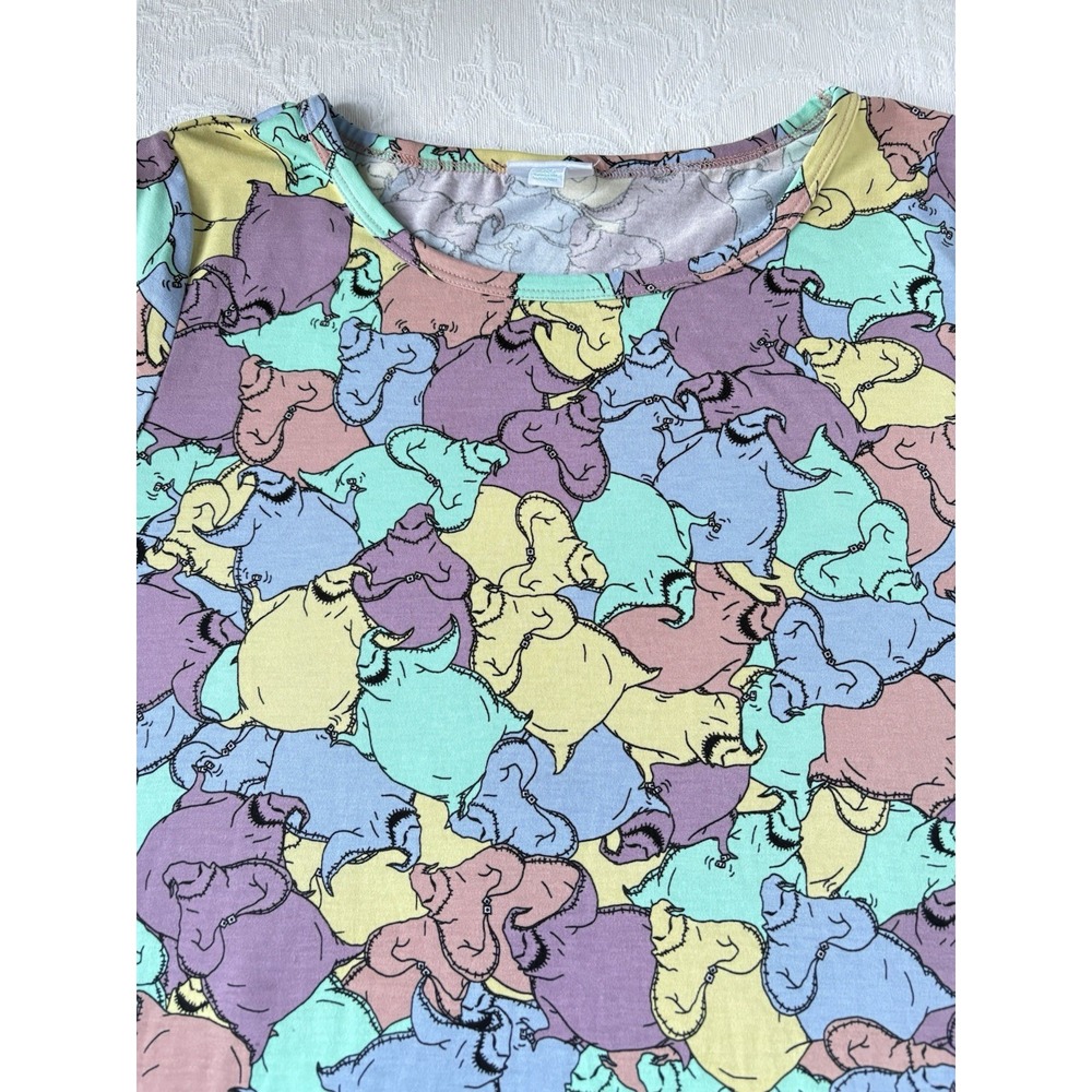 LuLaRoe Disney Nightmare Before Christmas Oogie Boogie Top 2XL Purple Green